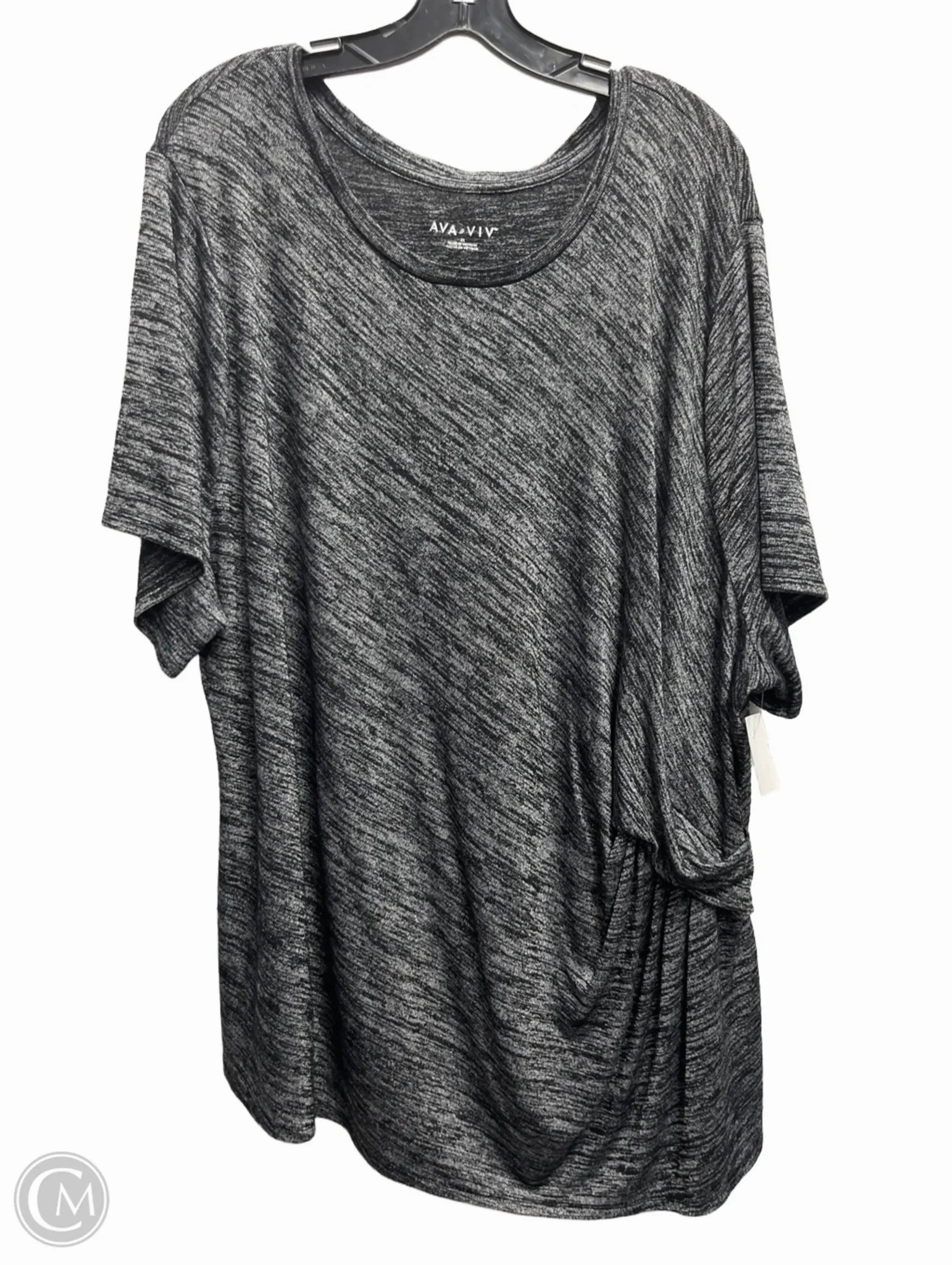 Top Short Sleeve By Ava & Viv In Grey, Size: 4x Performance Layer