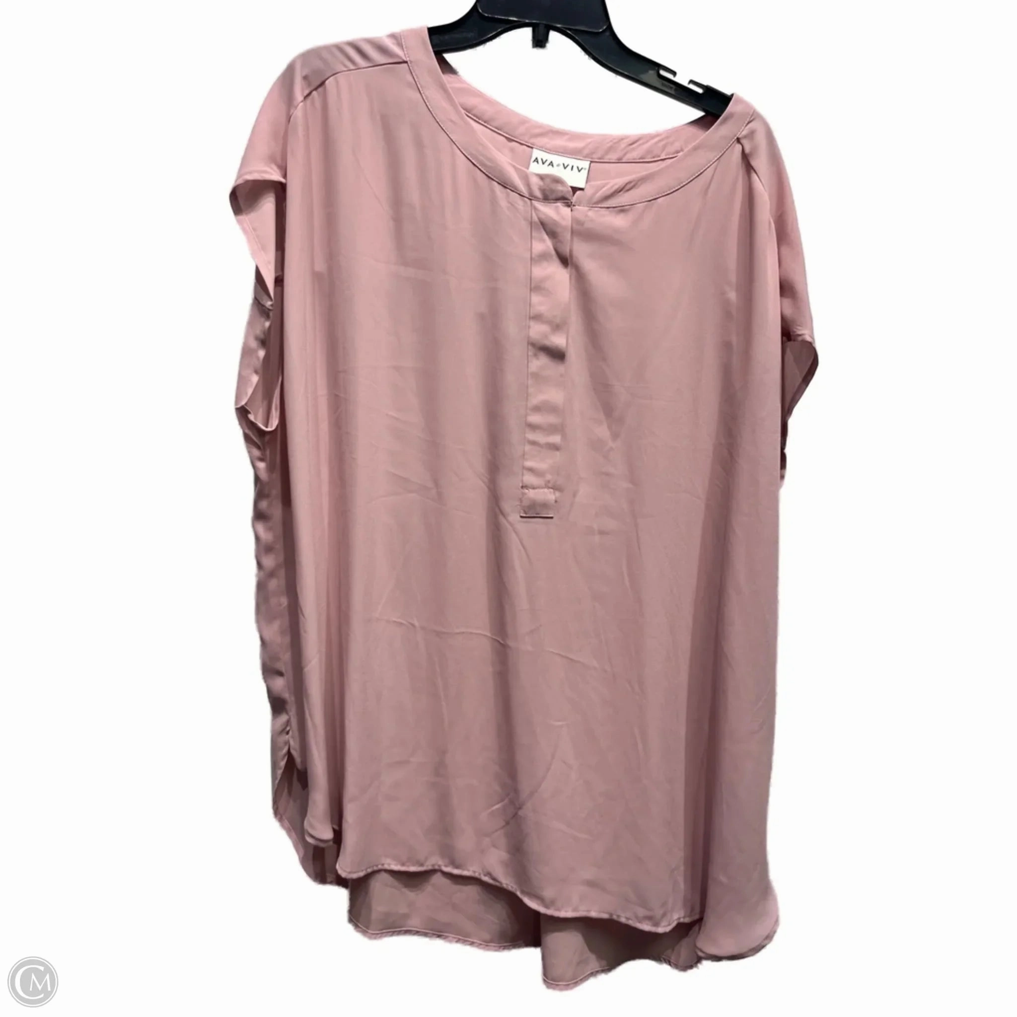 Top Short Sleeve By Ava & Viv In Pink, Size: 3x MultipurposeUse Cozy Fit Design