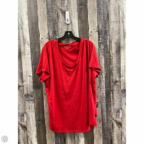 Top Short Sleeve By Ava & Viv In Red, Size: 1x NonIronTechnology