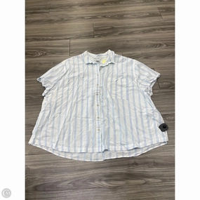 Top Short Sleeve By Ava & Viv In Striped Pattern, Size: 2x EasyCare Fabric Tagless Design