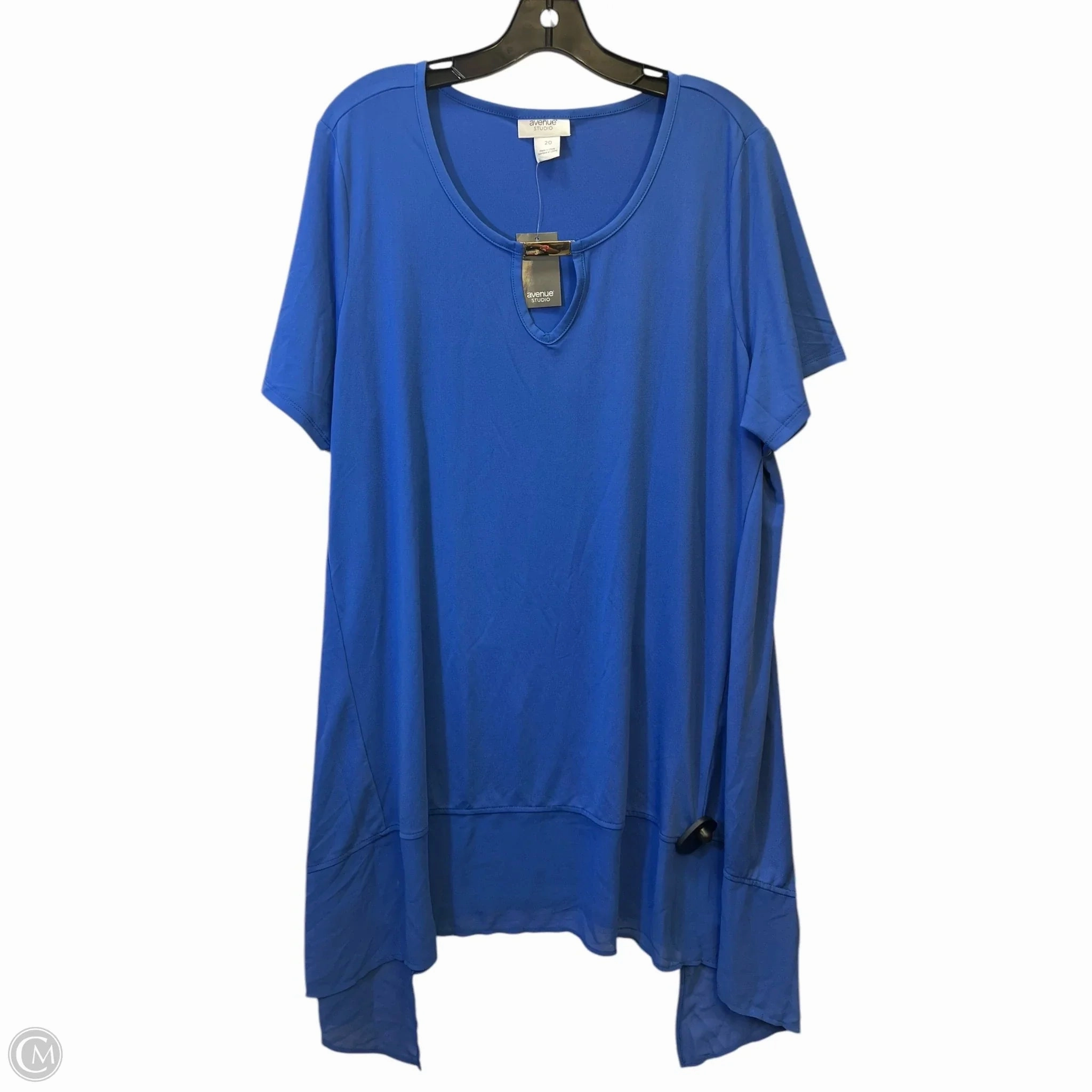 Bold Look Top Short Sleeve By Avenue In Blue, Size: 2x