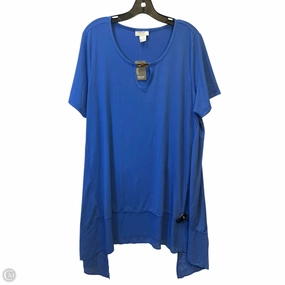 Bold Look Top Short Sleeve By Avenue In Blue, Size: 2x