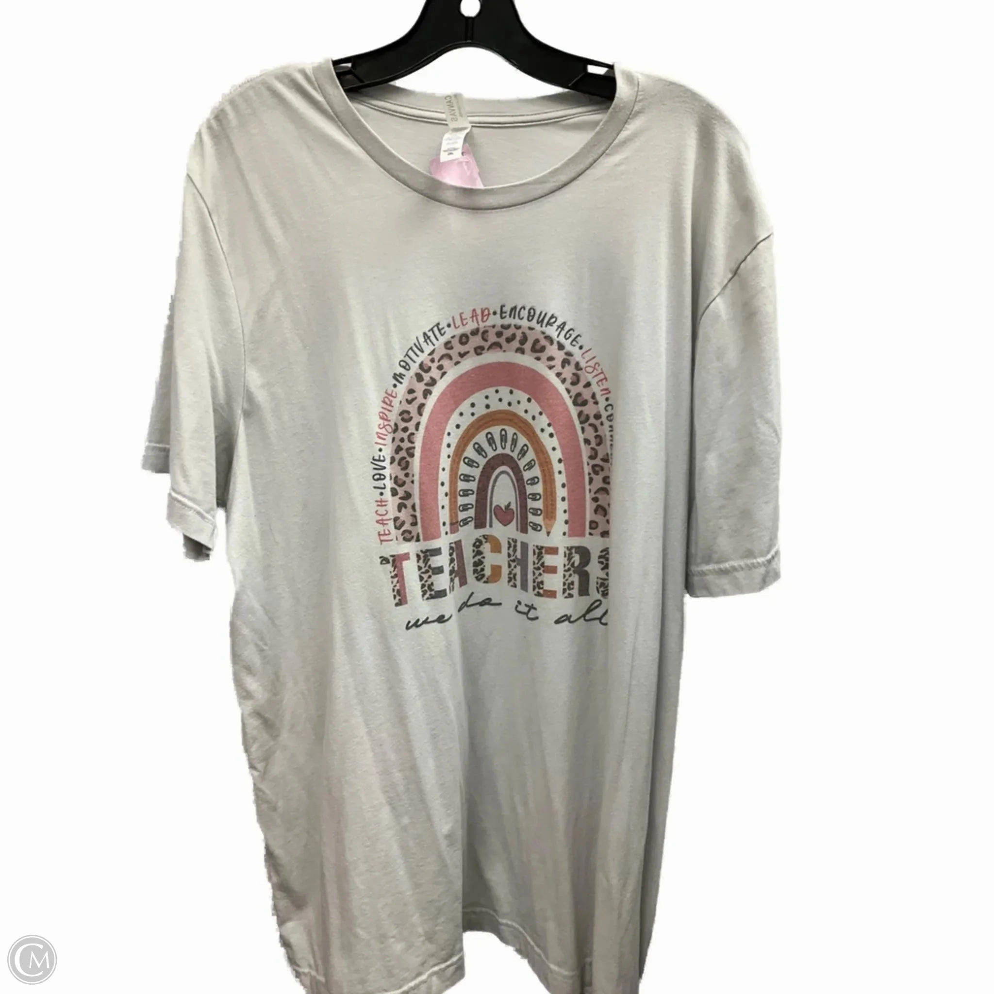 Moisture Wicking Fabric Top Short Sleeve By Bella   Canvas In Grey, Size: 2x