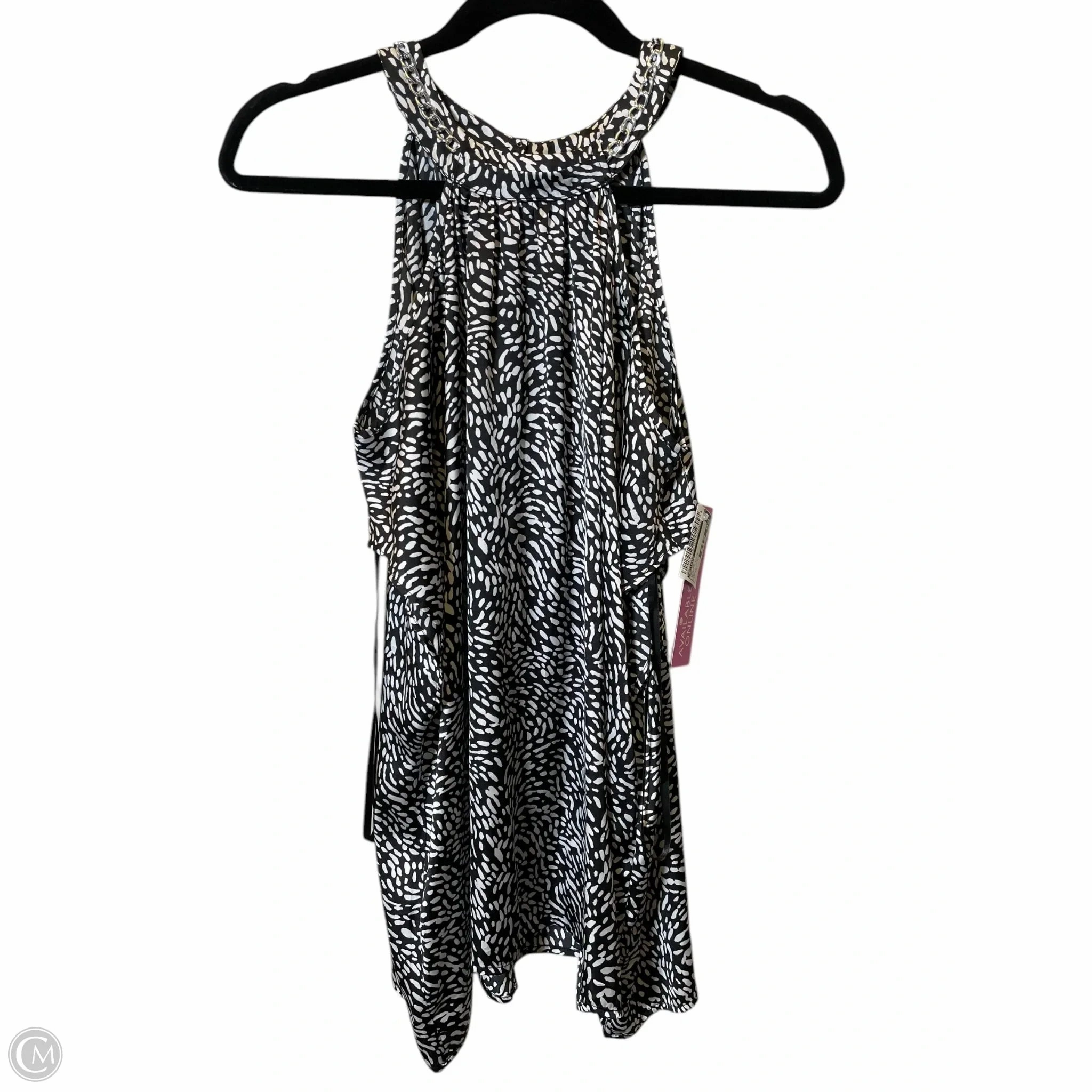 Comfortable Stretch Top Short Sleeve By Belldini In Black & White, Size: 1x