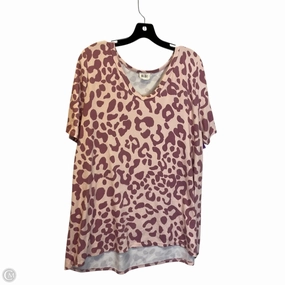 Top Short Sleeve By Bibi In Animal Print, Size: Xl Garment Dyed Finish Active Design