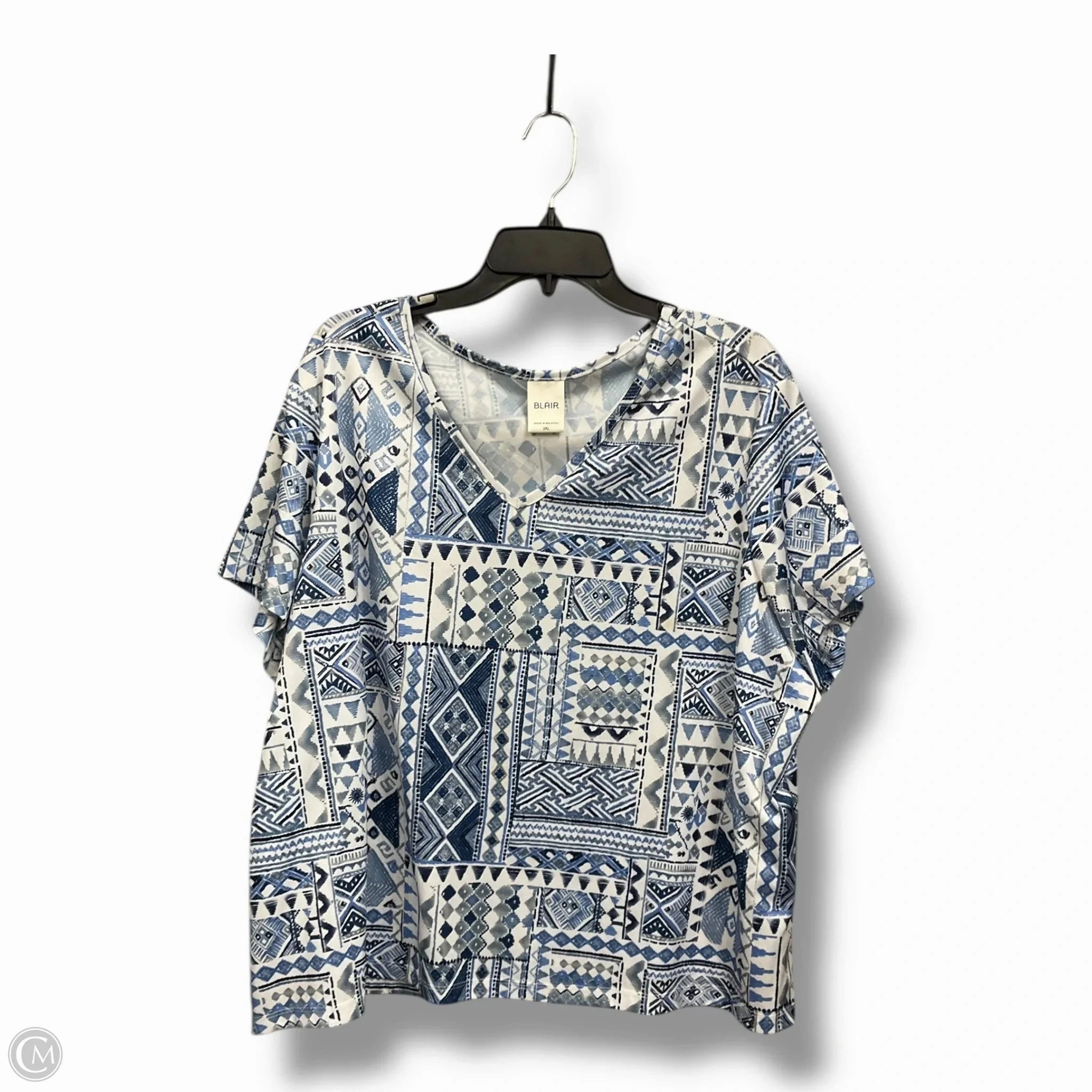 Kids clothing Top Short Sleeve By Blair In Geometric Pattern, Size: 3x