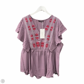 Top Short Sleeve By Bloomchic In Purple, Size: 3x Cozy Wear