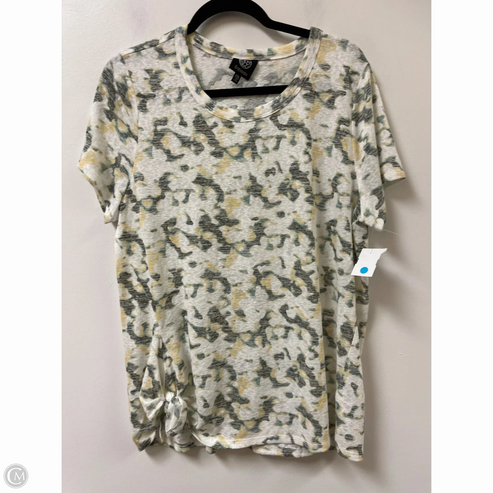 Urban Style Trend Top Short Sleeve By Bobeau In Yellow, Size: 1x