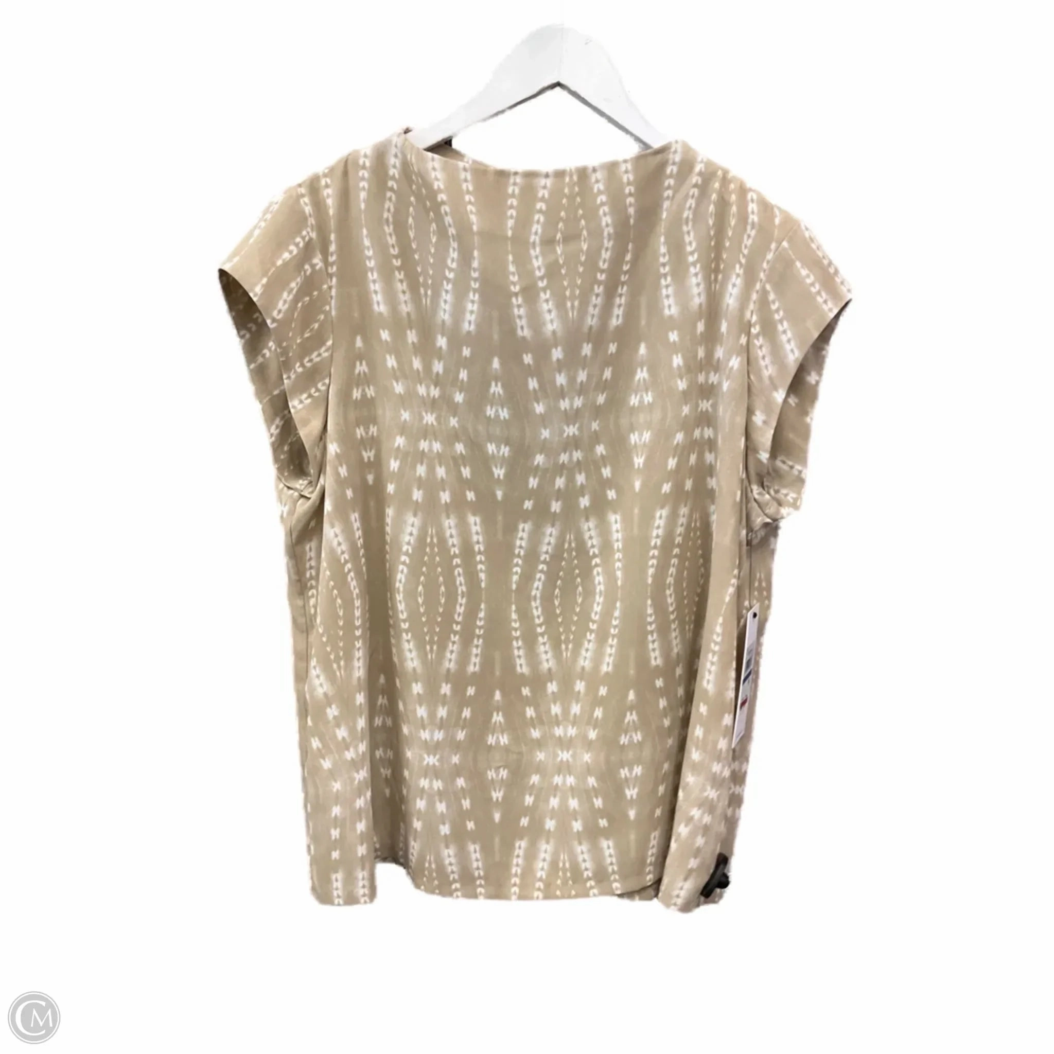 Top Short Sleeve By Calvin Klein In Cream, Size: Xl Relaxed Torso Fit