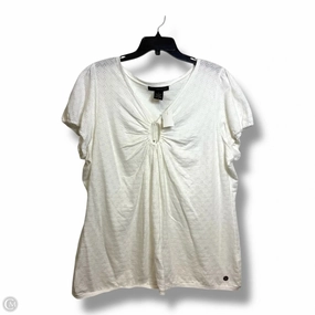 Chic Casual Wear Top Short Sleeve By Calvin Klein In White, Size: 2x