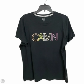 Plus size clothing Top Short Sleeve By Calvin Klein Performance In Black, Size: 1x