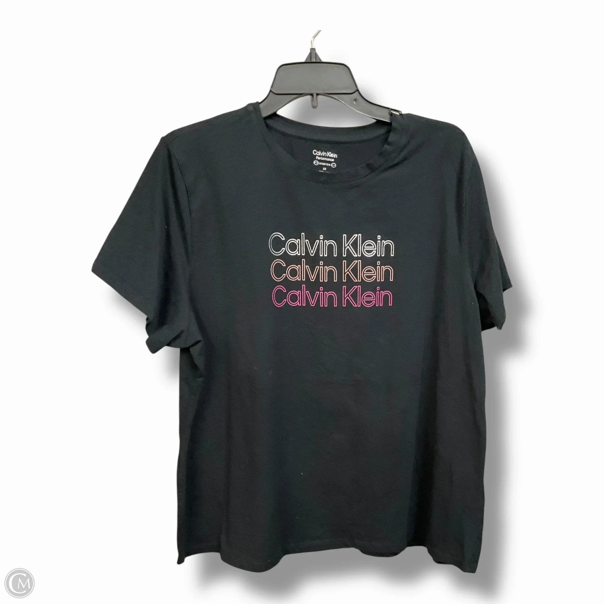 Top Short Sleeve By Calvin Klein Performance In Black, Size: 2x Heavyweight Weave Perfect Style