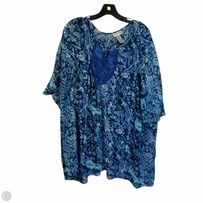 Sublimation Resistant Fabric Top Short Sleeve By Catherines In Blue, Size: 3x