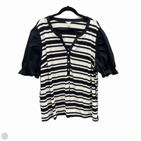 Top Short Sleeve By Cato In Black & White, Size: 3x High-Quality Cotton