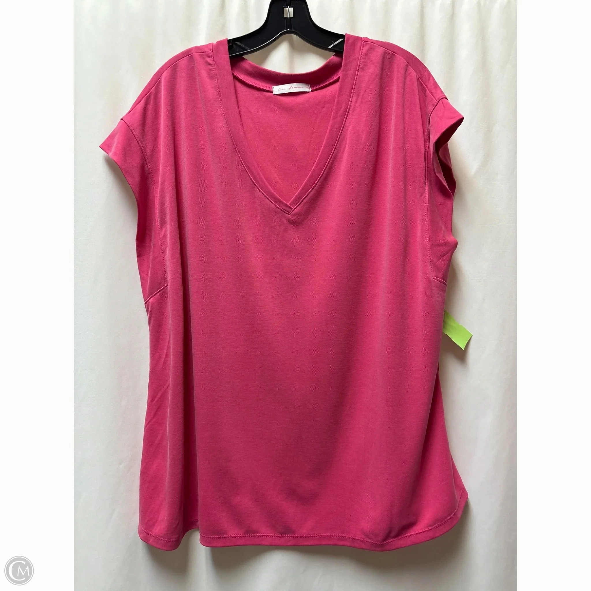 Quick Fit Wear Functional Fashion Top Short Sleeve By Ces Femme In Pink, Size: 1x