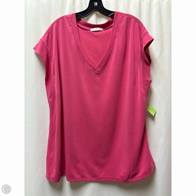 Quick Fit Wear Functional Fashion Top Short Sleeve By Ces Femme In Pink, Size: 1x