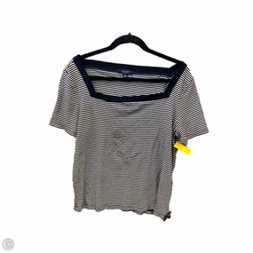 Top Short Sleeve By Chaps In Striped Pattern, Size: 1x Movie Night Elastic Fit