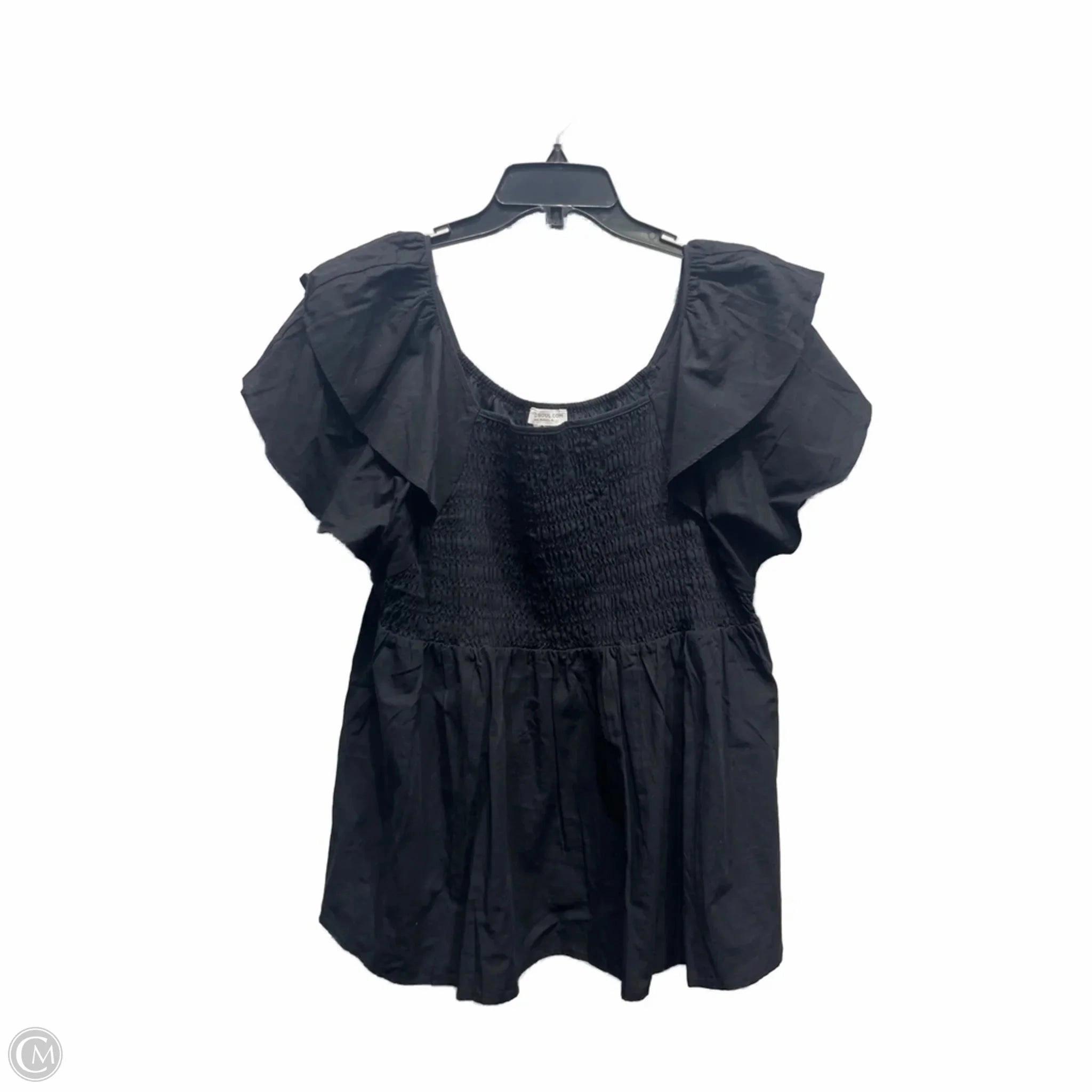 Hiking durability Chic Comfort Style Top Short Sleeve By CHIC SOUL In Black, Size: 3x