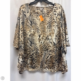 Moisture Management Top Short Sleeve By Chicos In Animal Print, Size: Xxl
