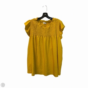 Top Short Sleeve By Chicsoul In Yellow, Size: 2x Smooth Finish Comfy Comfort