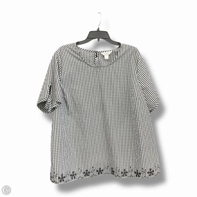 Comfy Wear Fit Travel Ready Top Short Sleeve By Cj Banks In Black & White, Size: 2x