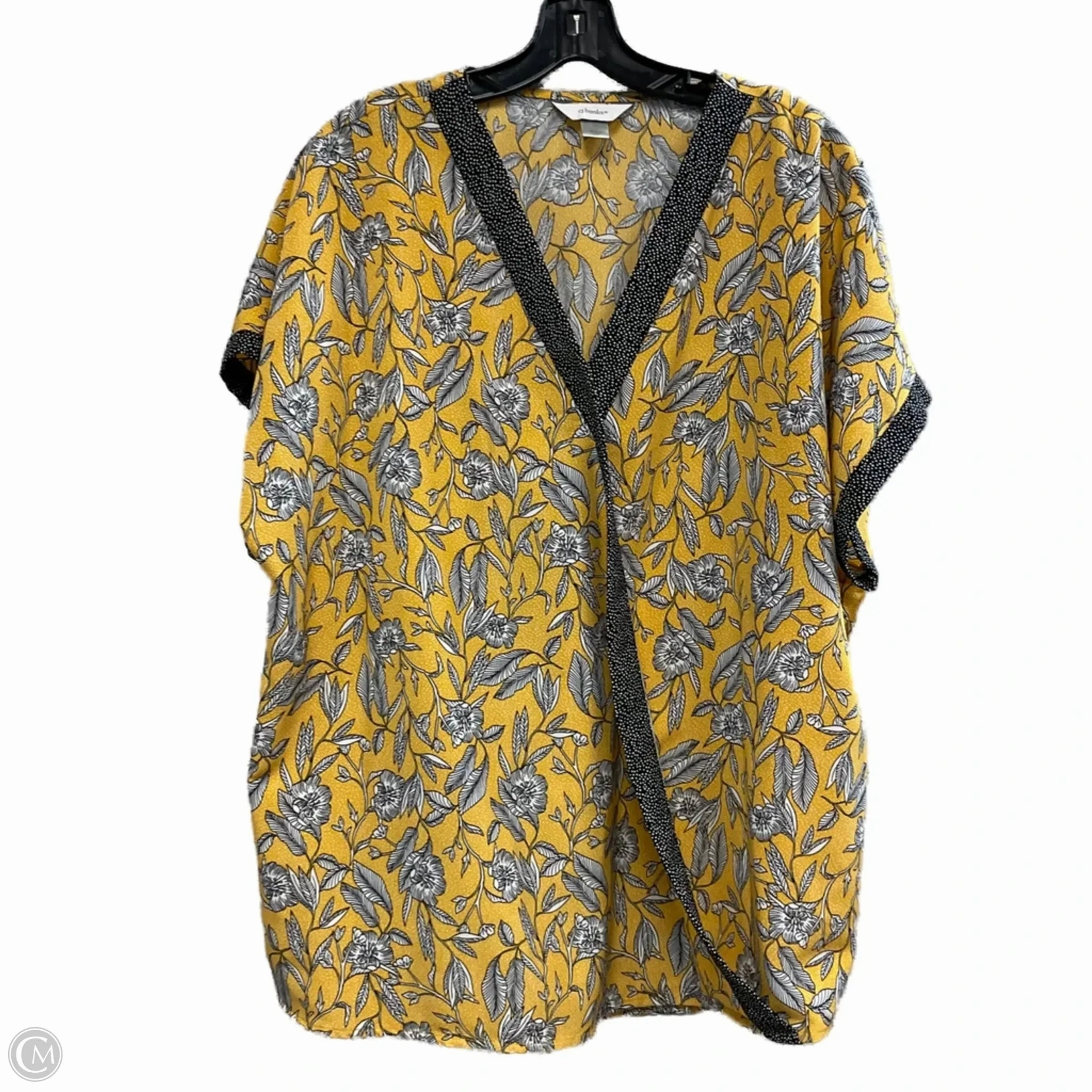 Unisex style Top Short Sleeve By Cj Banks In Gold, Size: 1x