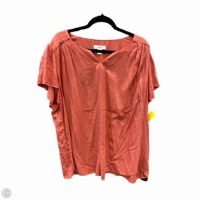 All Season Wear Top Short Sleeve By Cj Banks In Orange, Size: 3x