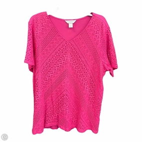 Top Short Sleeve By Cj Banks In Pink, Size: 1x Relaxed Smart Perfect Design