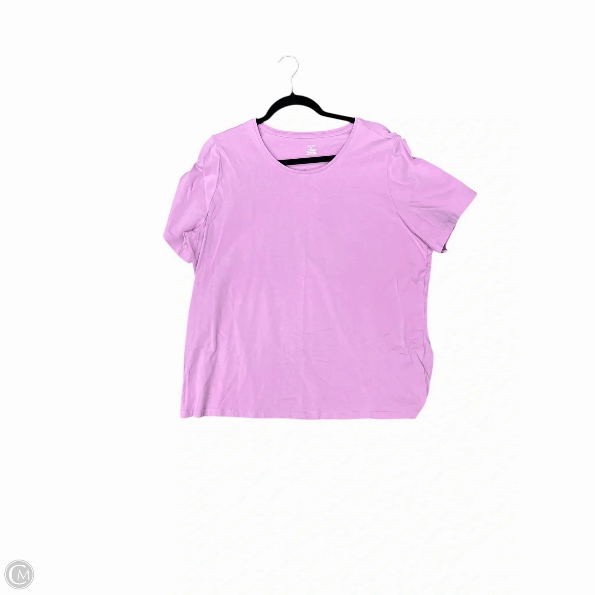 Date night Top Short Sleeve By Cj Banks In Purple, Size: 1x