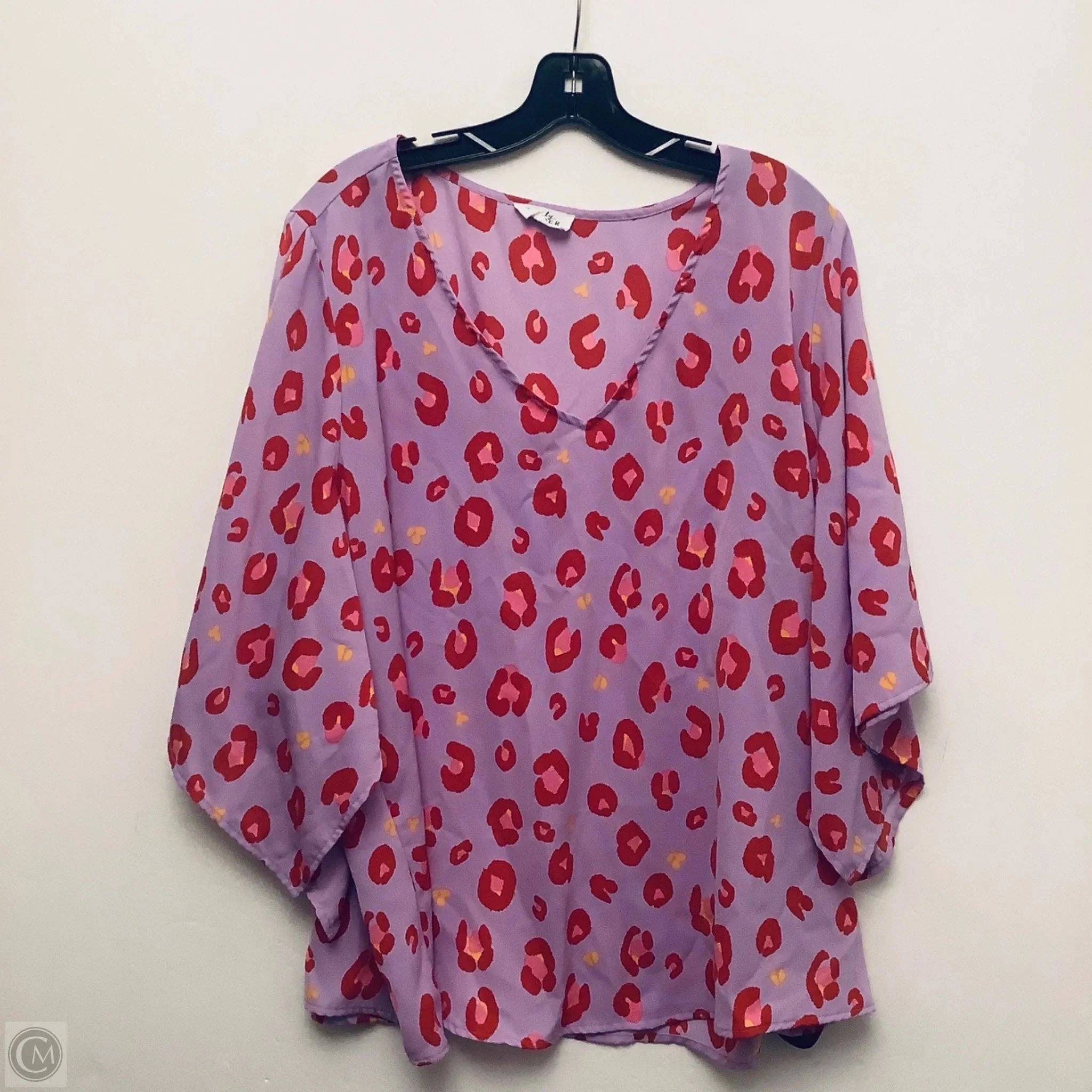 Stretchable Fabric Top Short Sleeve By Clothes Mentor In Animal Print, Size: 2x