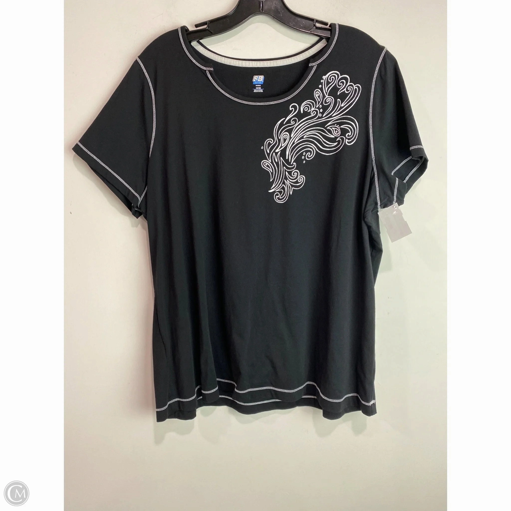 brandable Top Short Sleeve By Clothes Mentor In Black, Size: 1x