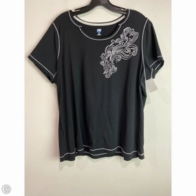 brandable Top Short Sleeve By Clothes Mentor In Black, Size: 1x