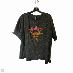 Trendy Fabric Top Short Sleeve By Clothes Mentor In Black, Size: 2x