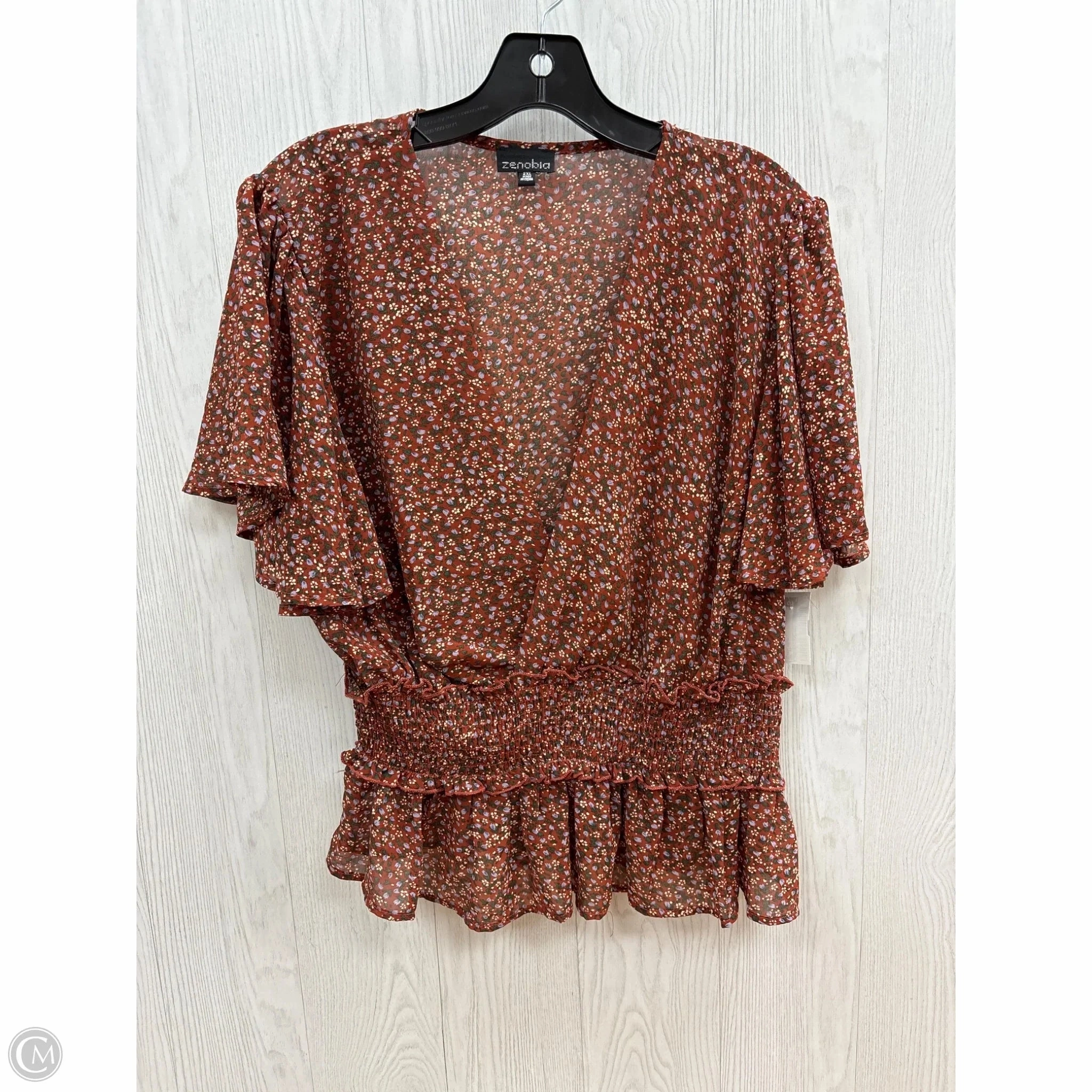 Top Short Sleeve By Clothes Mentor In Floral Print, Size: 2x Breathable knit UV Protective Coating