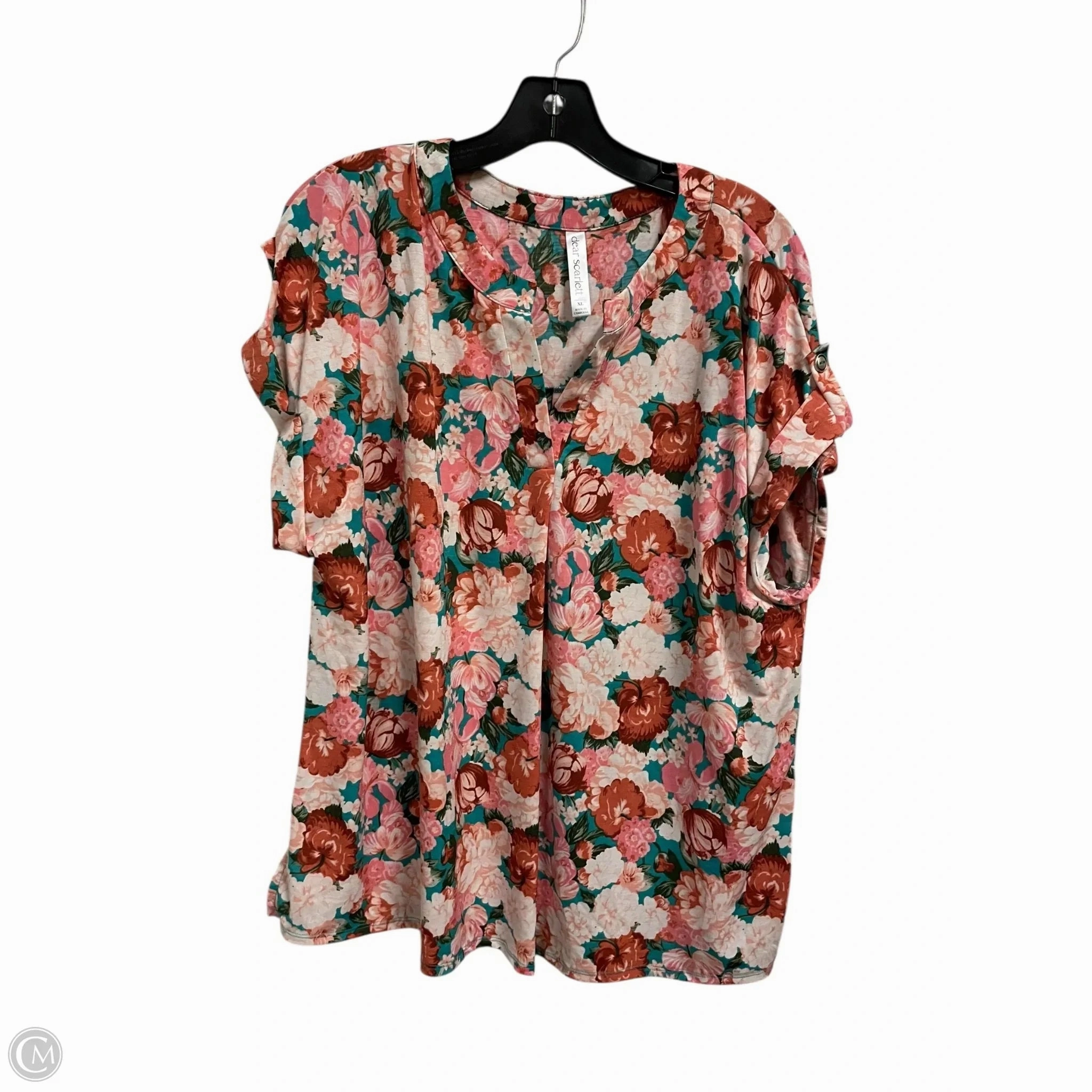 hypoallergenic Chic Comfort Top Short Sleeve By Clothes Mentor In Floral Print, Size: Xl