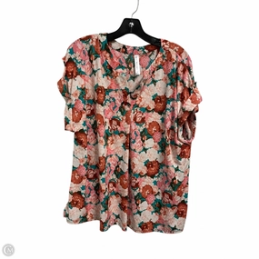hypoallergenic Chic Comfort Top Short Sleeve By Clothes Mentor In Floral Print, Size: Xl