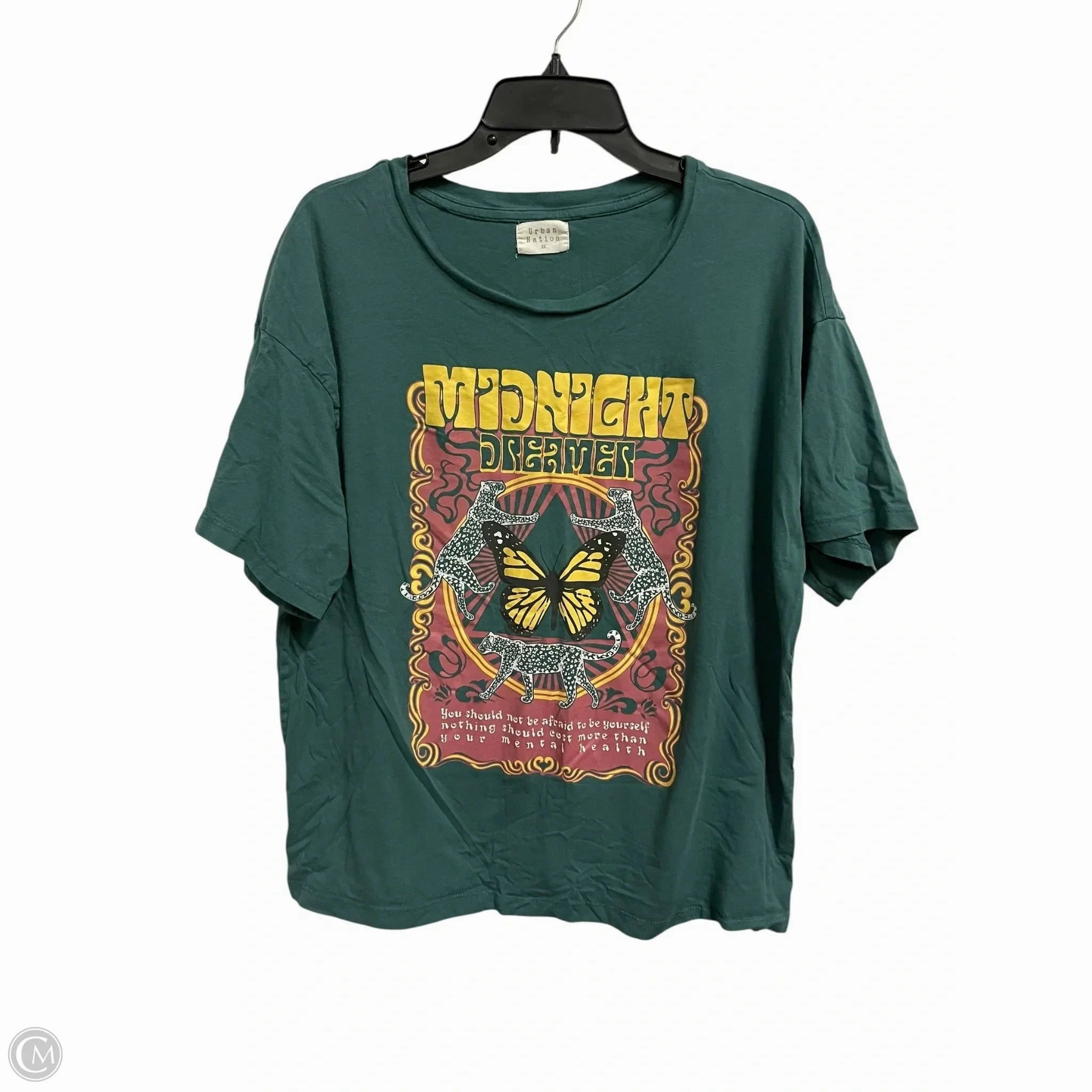 Top Short Sleeve By Clothes Mentor In Green, Size: 2x High Density Weave Easy Fit