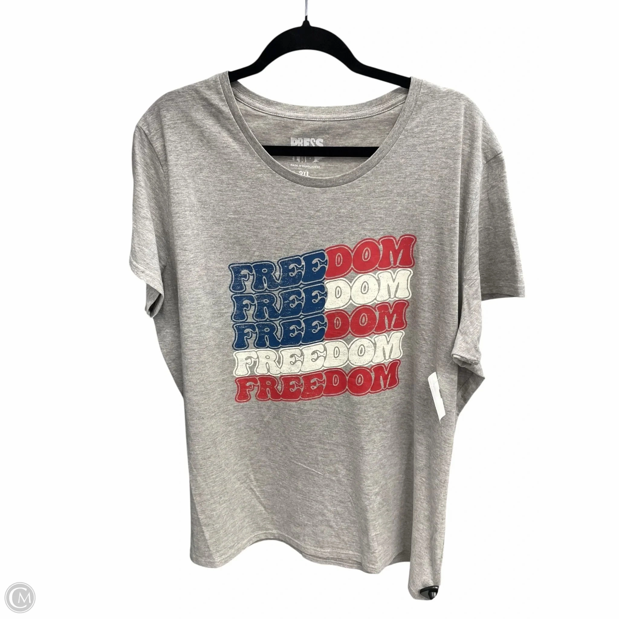 Top Short Sleeve By Clothes Mentor In Grey, Size: 2x Minimalist Layer High Durability Weave