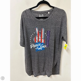 Natural Fiber Blend Top Short Sleeve By Clothes Mentor In Grey, Size: 2x