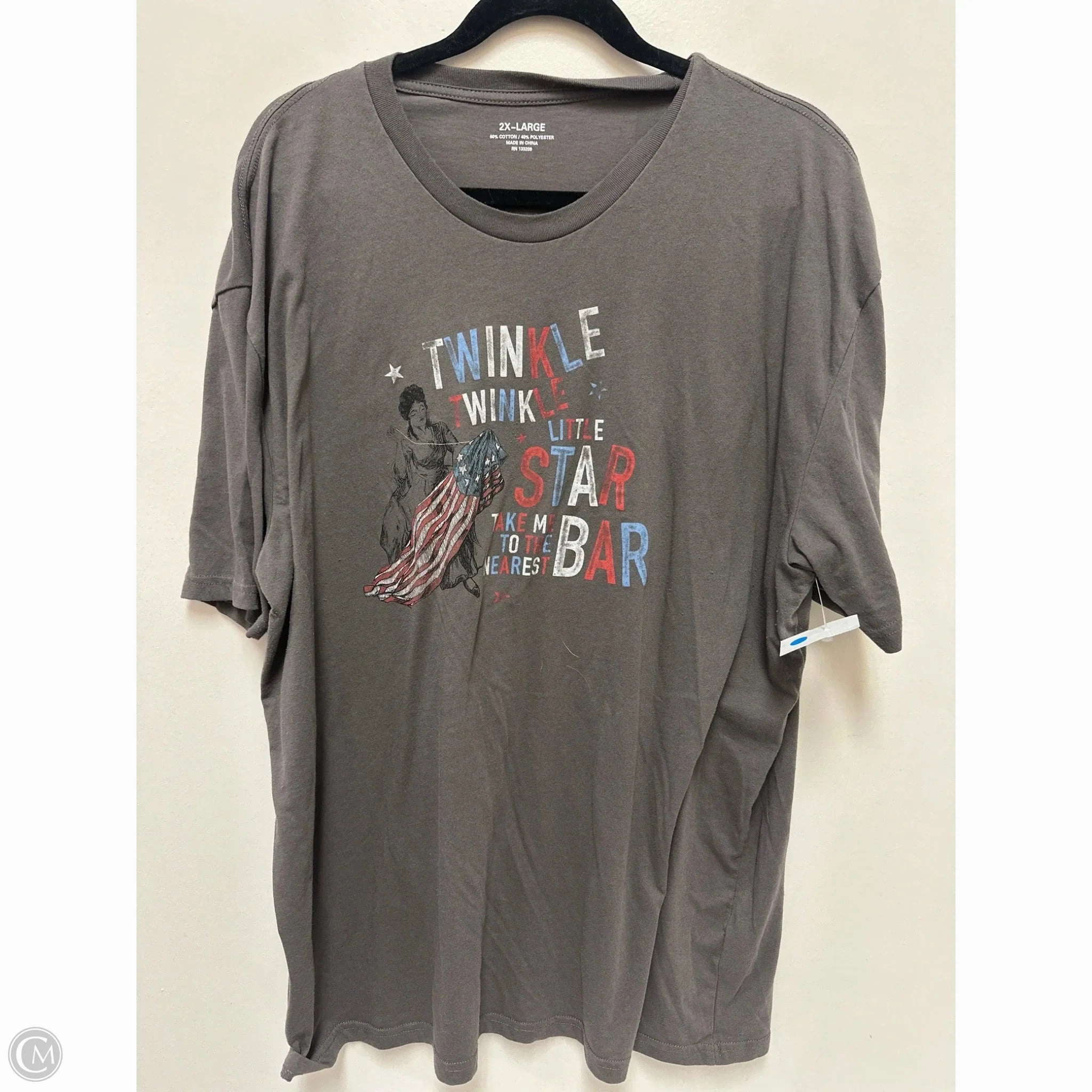 Top Short Sleeve By Clothes Mentor In Grey, Size: 2x Cool and Relaxed