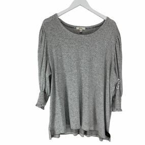 Top Short Sleeve By Clothes Mentor In Grey, Size: 3x easygoing look Tubular Knit Structure