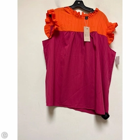Fit For All light layering Top Short Sleeve By Clothes Mentor In Orange & Pink, Size: 3x