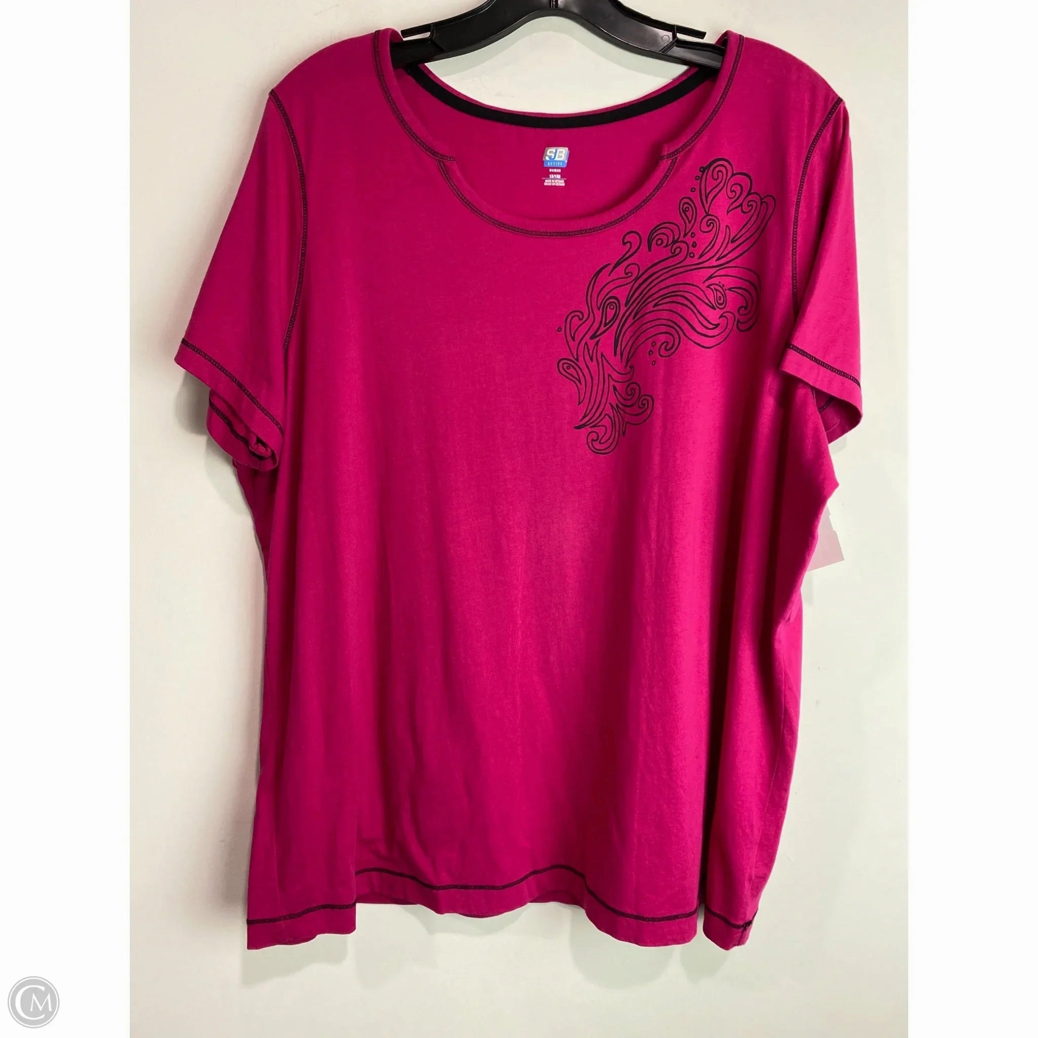 Top Short Sleeve By Clothes Mentor In Pink, Size: 1x Seasonal Fashion
