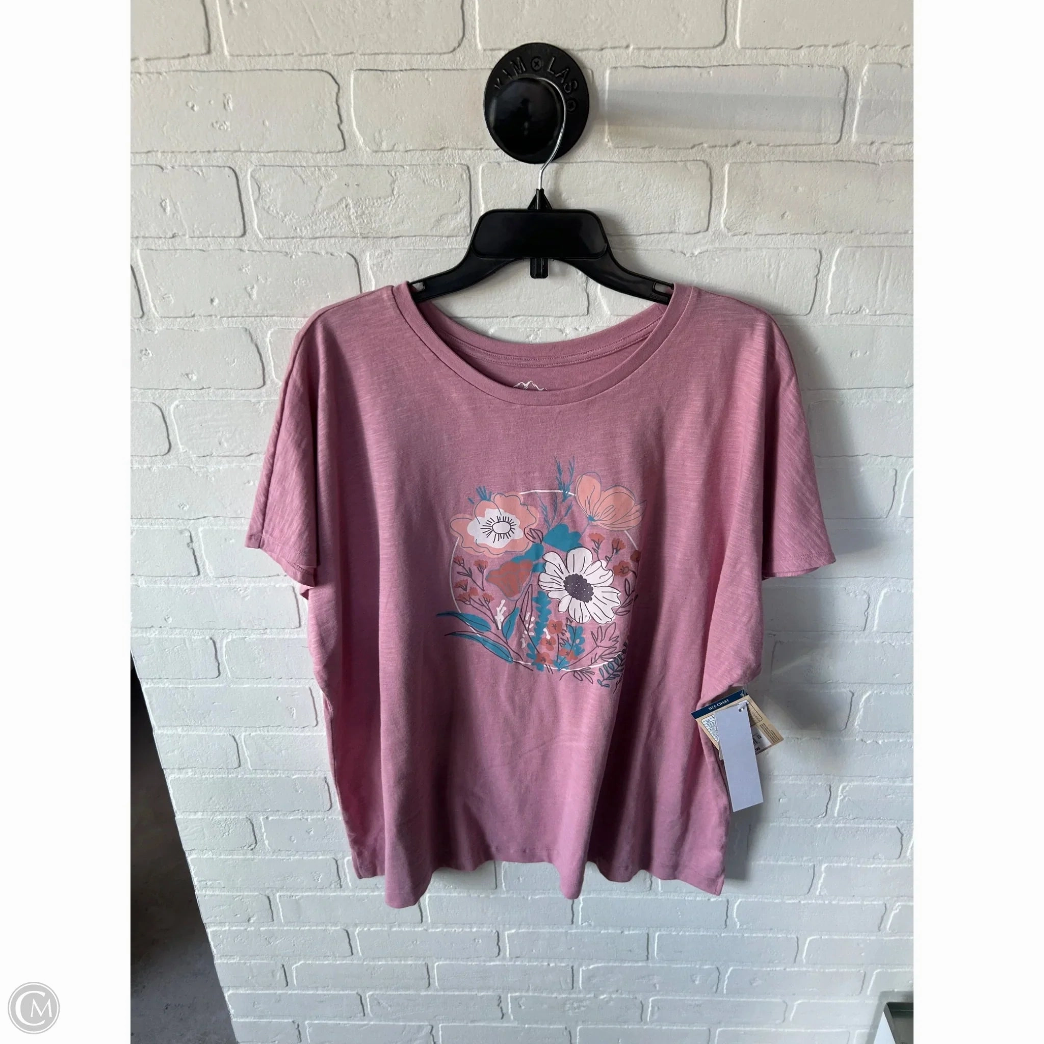 Top Short Sleeve By Clothes Mentor In Pink, Size: 2x Basic Comfort Versatile Wearable