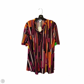 Top Short Sleeve By Clothes Mentor In Purple, Size: 3x LayeredHemDetails