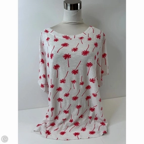 Sporty and Stylish Top Short Sleeve By Clothes Mentor In Red & White, Size: 3x