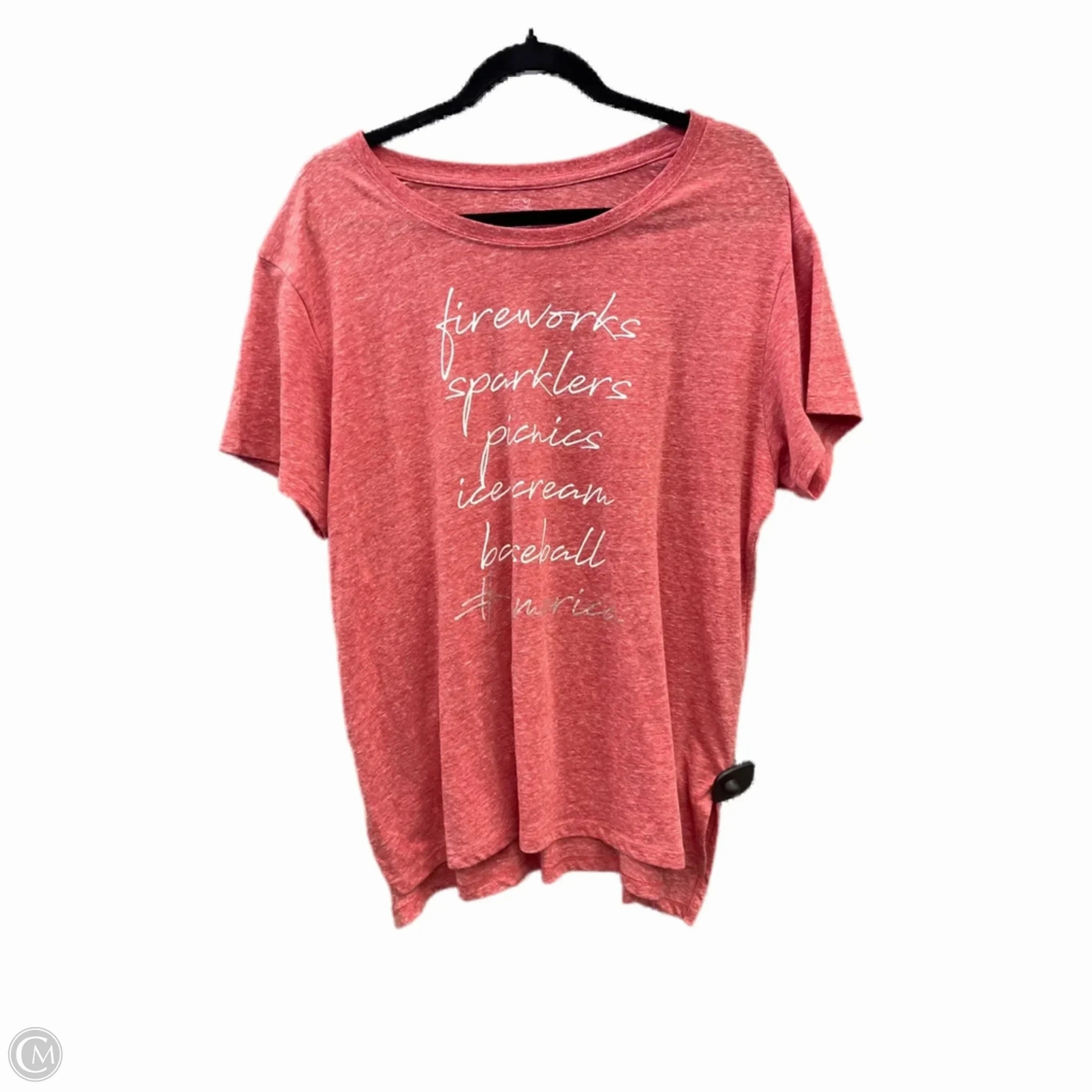 Top Short Sleeve By Clothes Mentor In Red, Size: Xl Breathable Comfort Design Round neck simplicity