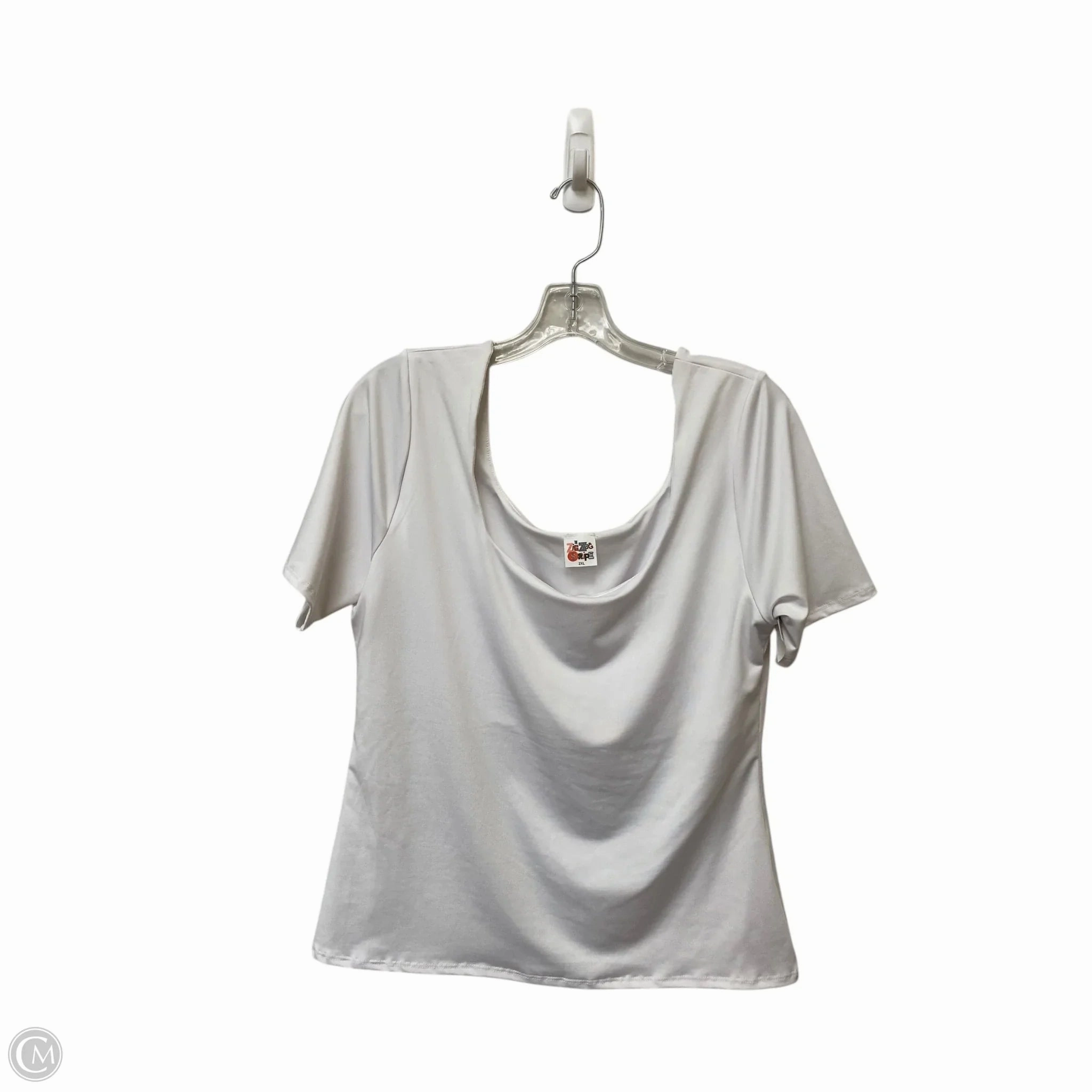Top Short Sleeve By Clothes Mentor In White, Size: 2x Active Trend No-Shrink Fabric