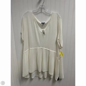 Top Short Sleeve By Clothes Mentor In White, Size: 3x Everyday Style Trend School spirit