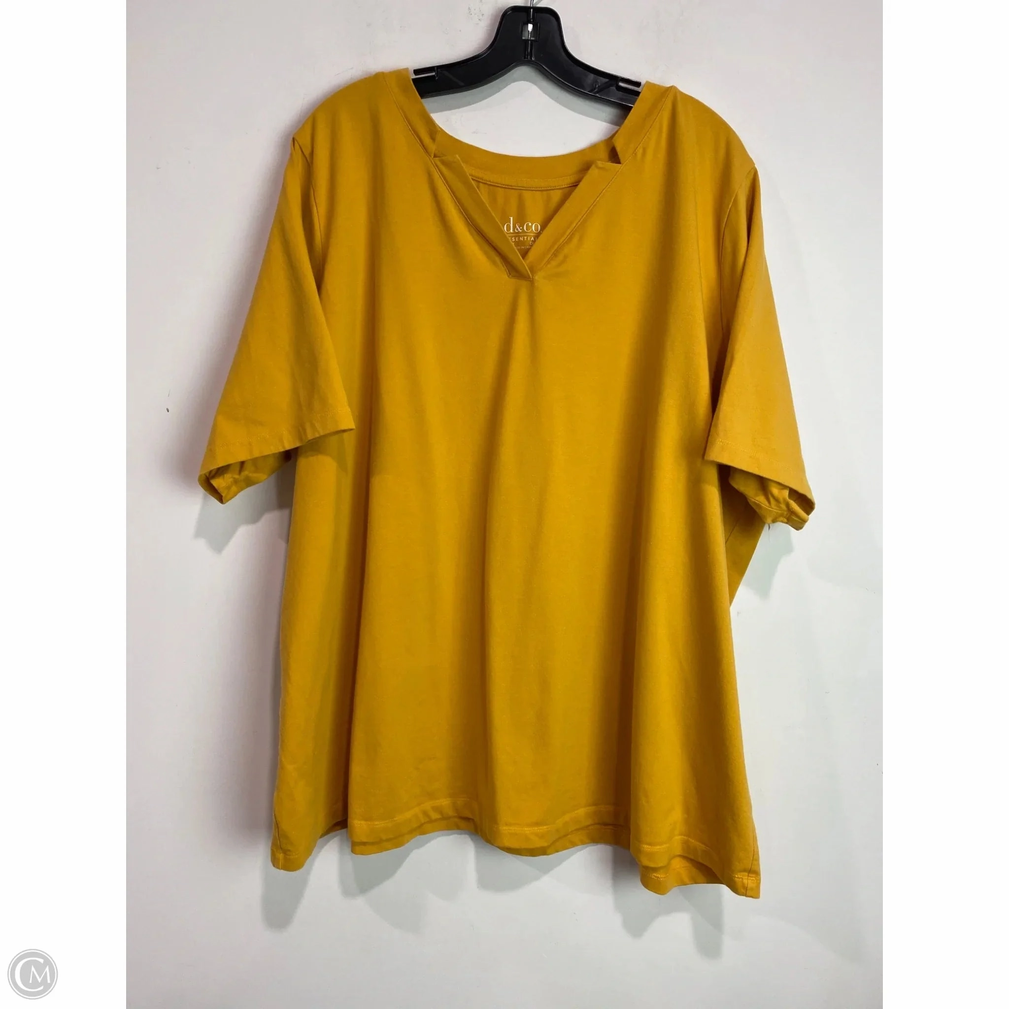 Stylish Casual Boat Neck Top Short Sleeve By Clothes Mentor In Yellow, Size: 3x
